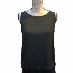 Eileen Fisher Black Crewneck Tank Size Small